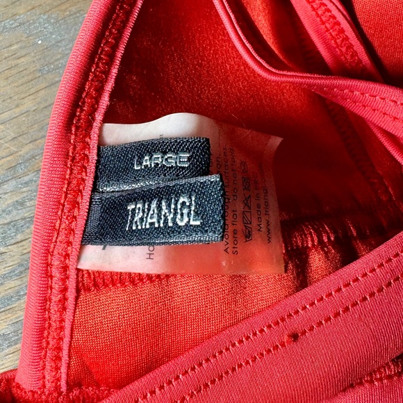 Triangl Crochet Neoprene Bikini Set in Red. - Picture 3 of 5